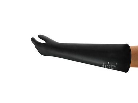 Ansell AlphaTec 87-108 kraftig sort latex (naturgummi) kemikaliehandske, længde 610 mm, tykkelse 1,5mm AQL 0,65 7.5 - S