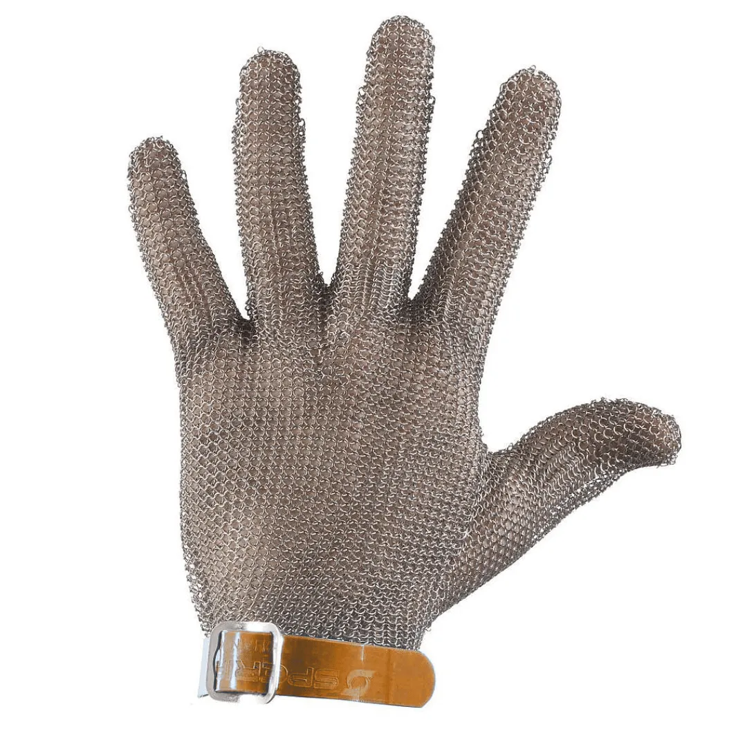 Chainex, skærefast brynjehandske / slagterhandske i rustfrit stål, længde 190 mm vægt 138 g str: XXS
