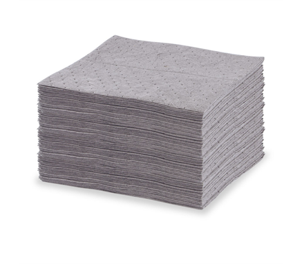 76 Liter 240 g/m2 smelteblæst Grå absorberende Pads, Bonded 50cm x 40cm (16 "x 20"), 100 ark