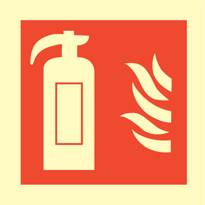 Fire extinguisher, 150 x 150 mm