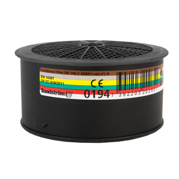 Sundstrøm SR-299-2 - ABEK1-Hg-P3 kombifilter
