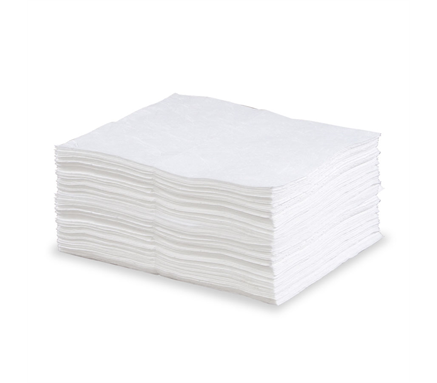 78 Liter 286 g/m2 smelteblæst hvide absorberende pads bundet, 40cm x 50cm, 100 stk / balle