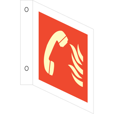 Fire phone, 1-sidet vinkelskilt, 200 x 200 mm