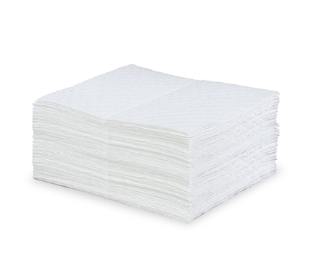 78 Liter 286 g/m2 smelteblæst Hvid olie absorberende Pads, enkelt Laminering, 40cm x 50cm (16 "x 20") 100 ark