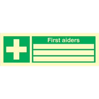 First aiders, 100 x 300 mm