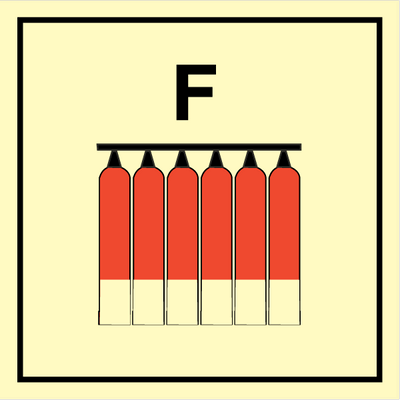Fixed fire extinguisher battery - F, 150 x 150 mm