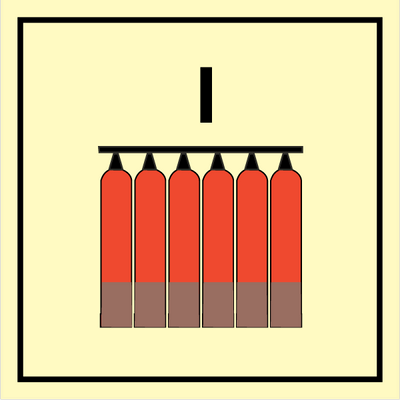 Fixed fire extinguisher battery - I, 150 x 150 mm