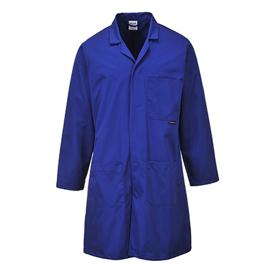 Standard kittel 2852 - med lommer, trykknapper og brystlomme Blå, 5XL