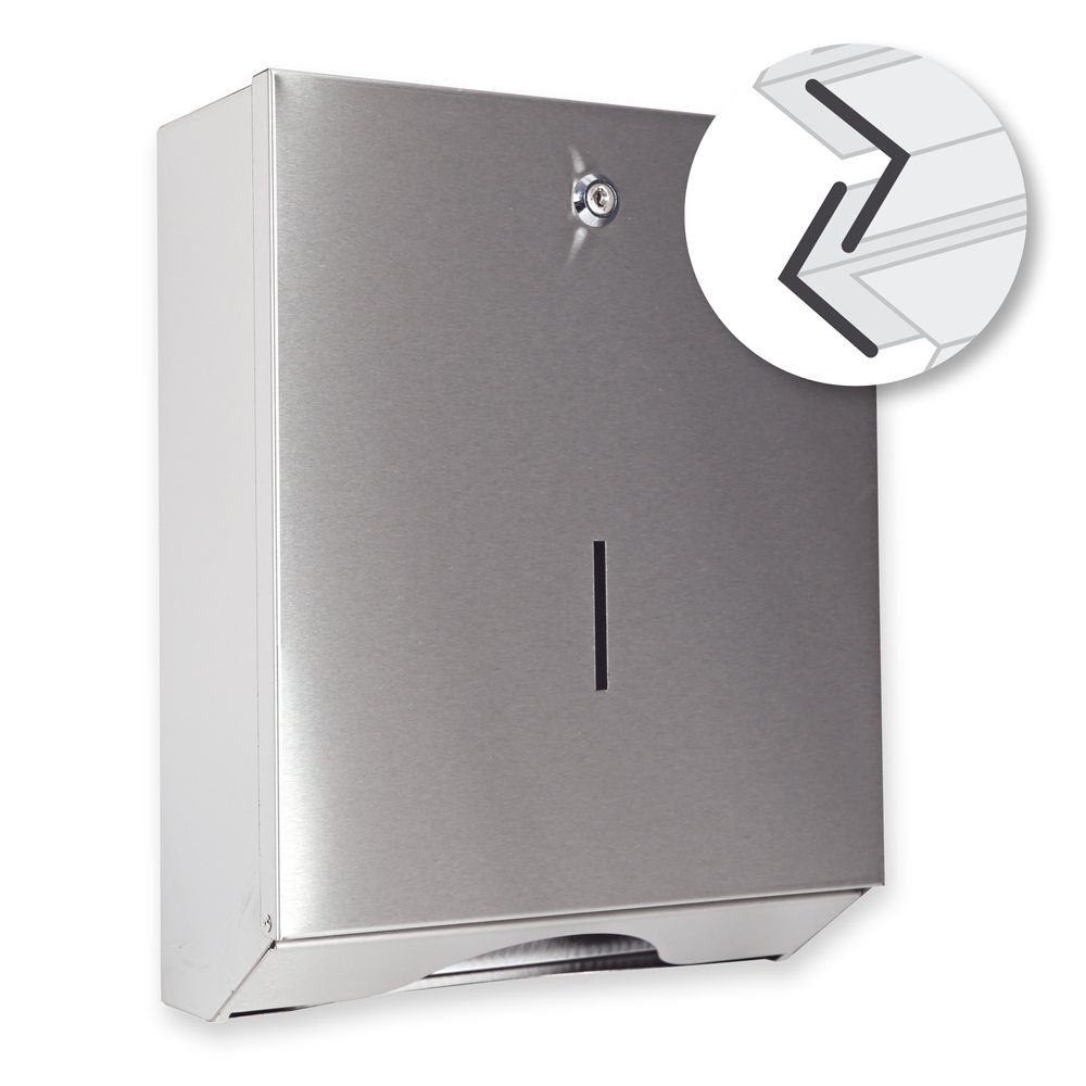 Foldet papirserviet dispenser | rustfrit stål 88965