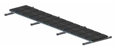 Kee Walk langsgående modul gangsti til tag 1,5-3 meter og 0-5 grader hældning 3 meter, Nylon med galvaniserede fastgørelser
