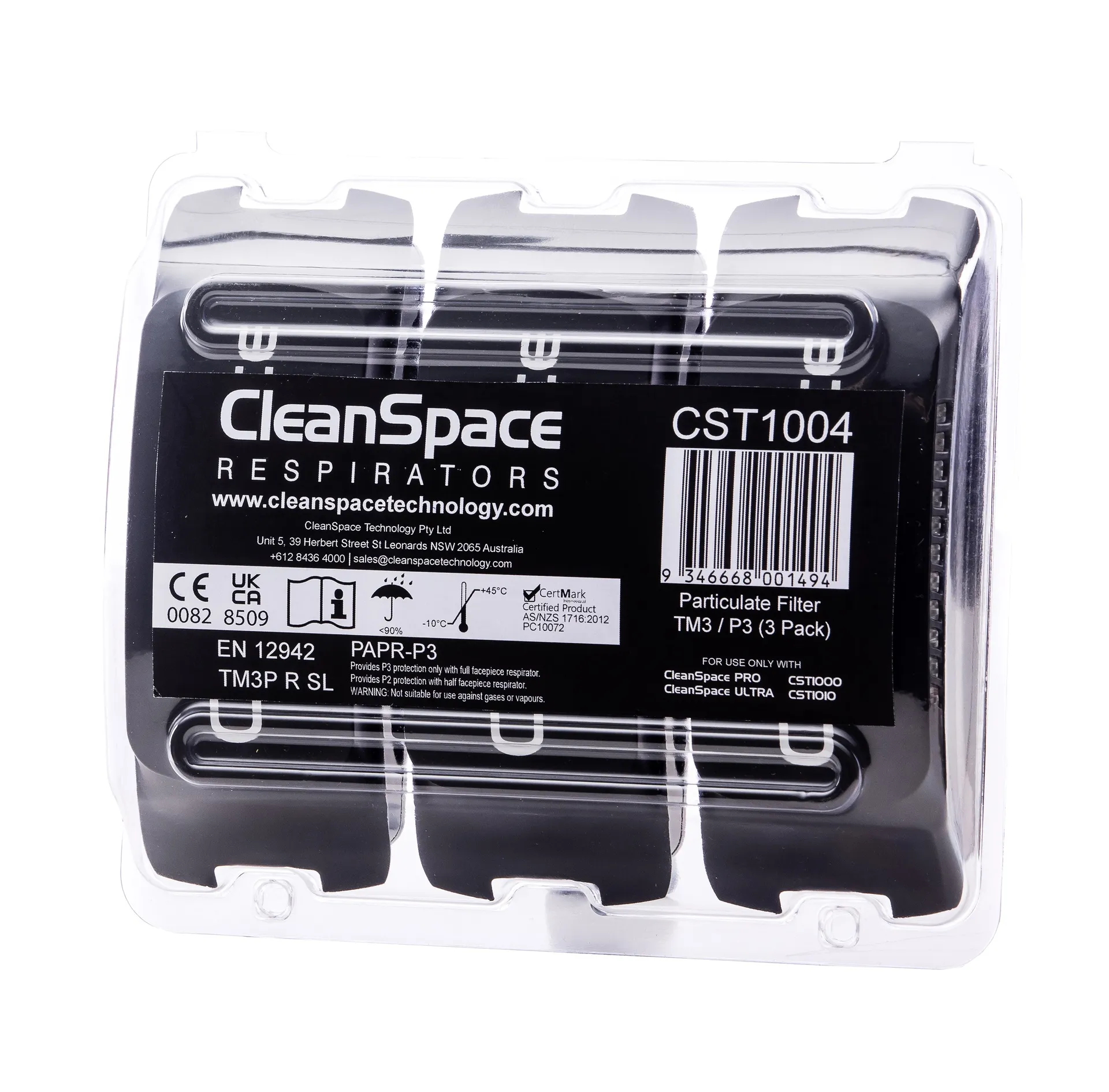 Partikelfilter HiCap TM3 P3 CleanSpace, pk a 3 stk, PRO og ULTRA power
