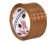 Pakketape 50 mm bredde, 66 m lang. Klar eller brun. Lyd fri Brun
