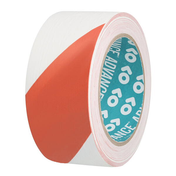 Advarselstape i PVC, 50 mm bred x 33 m lang Rød-hvid