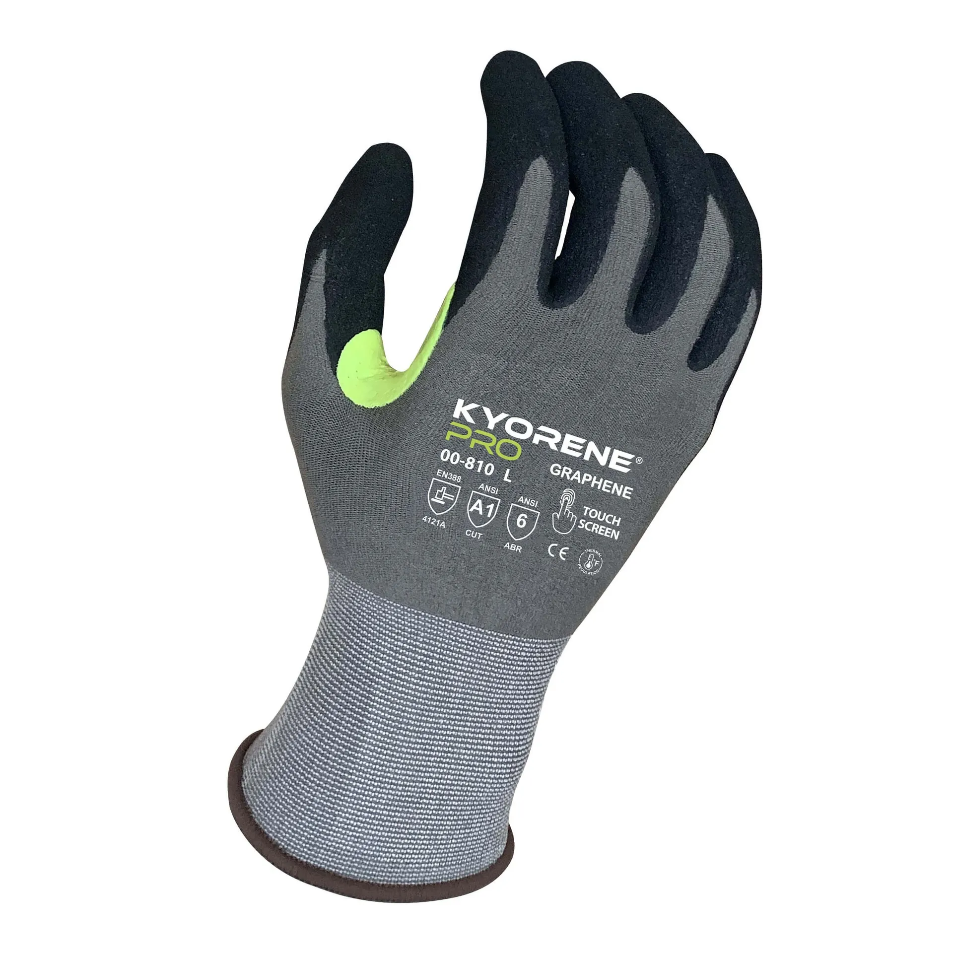Kyorene Pro 00-810 graphene arbejdshandsker - skærefaste montagehandsker med mikroskum nitril coating 6 - XS