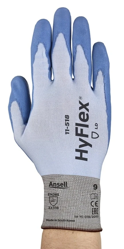 Ansell HyFlex 11-518 Ultralette PU-belagte handsker, med fingerfærdighed og avanceret skærebeskyttelsesteknologi 10 - XL