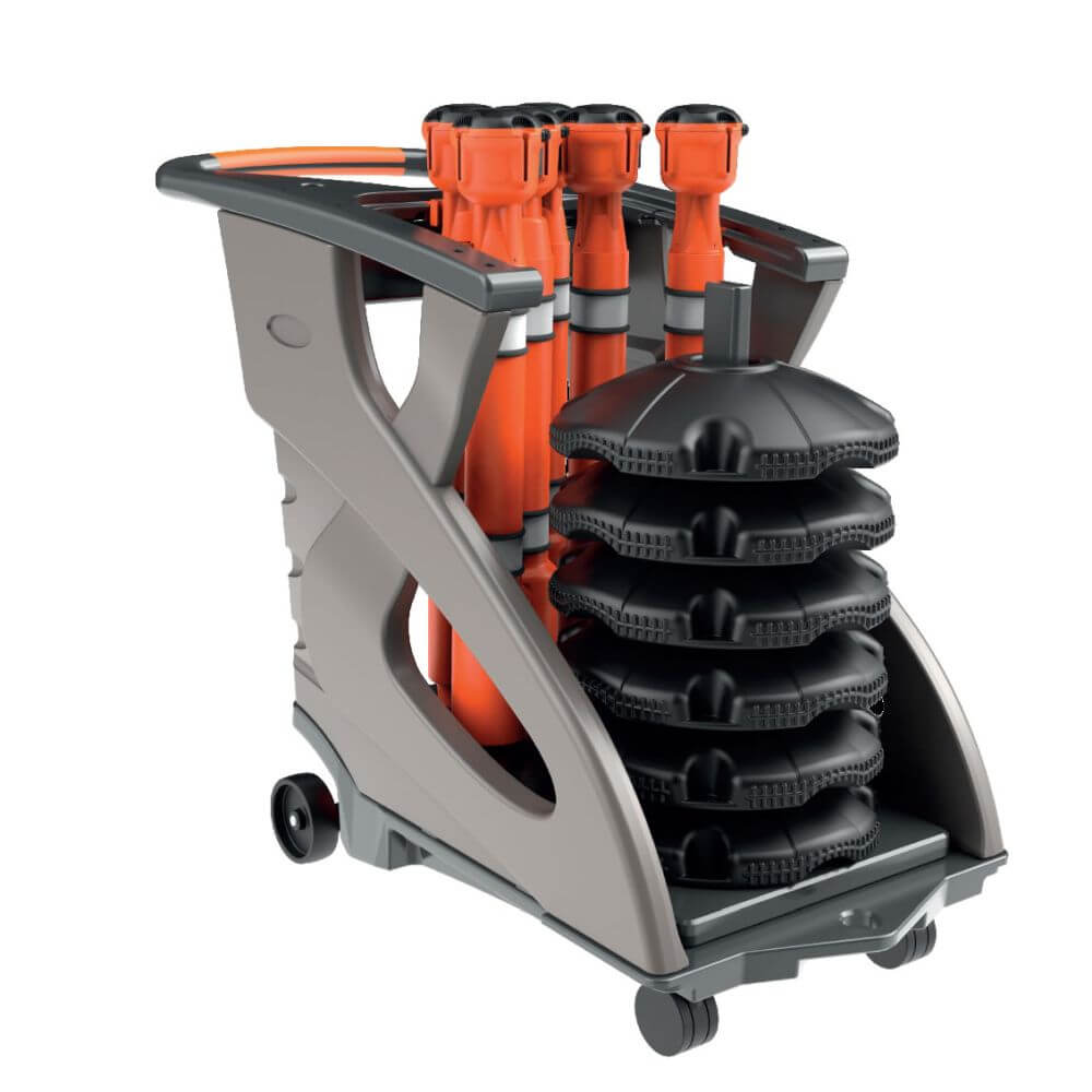 Skipper Unicart Multifunktionel Trolley Orange inkluderer 6 skippere & 6 stolper og baser