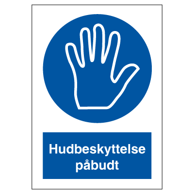 Hudbeskyttelse påbudt, påbuds skilte, hård plast (A5) 210 x 148 mm