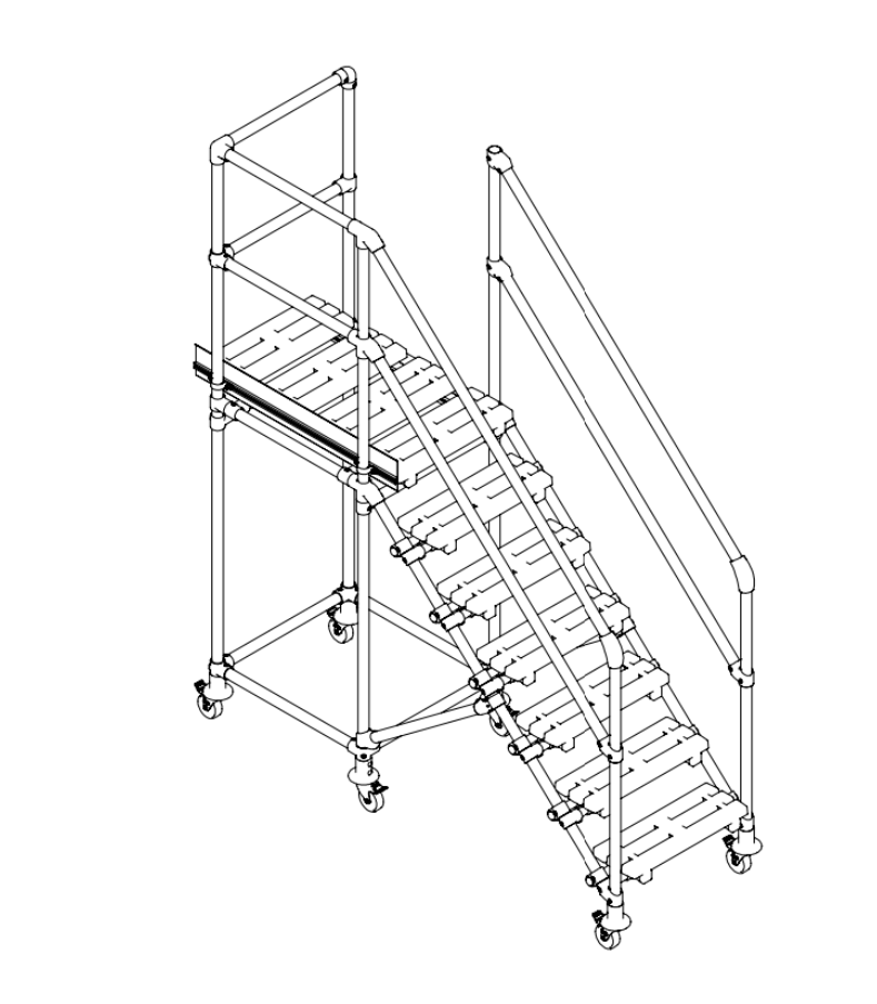 Mobil trappe platform på hjul 1650mm
