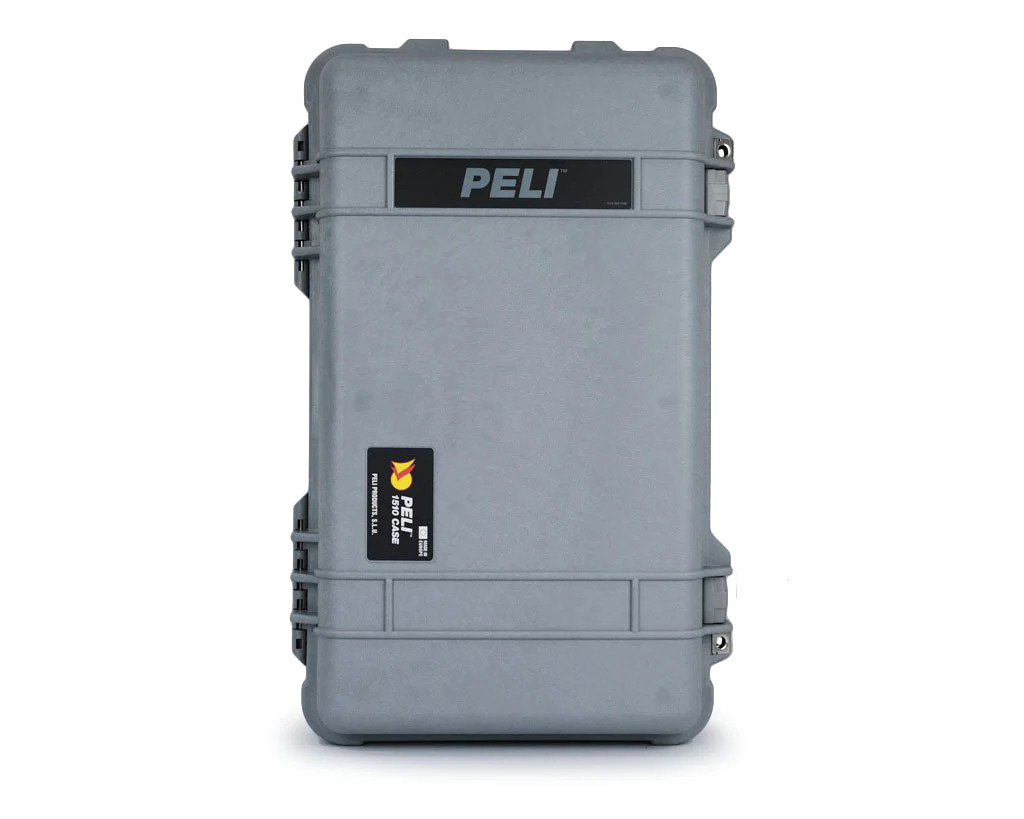 PELI&trade; 1510 professionel equipment case til beskyttelse af udstyr, tom Sølv