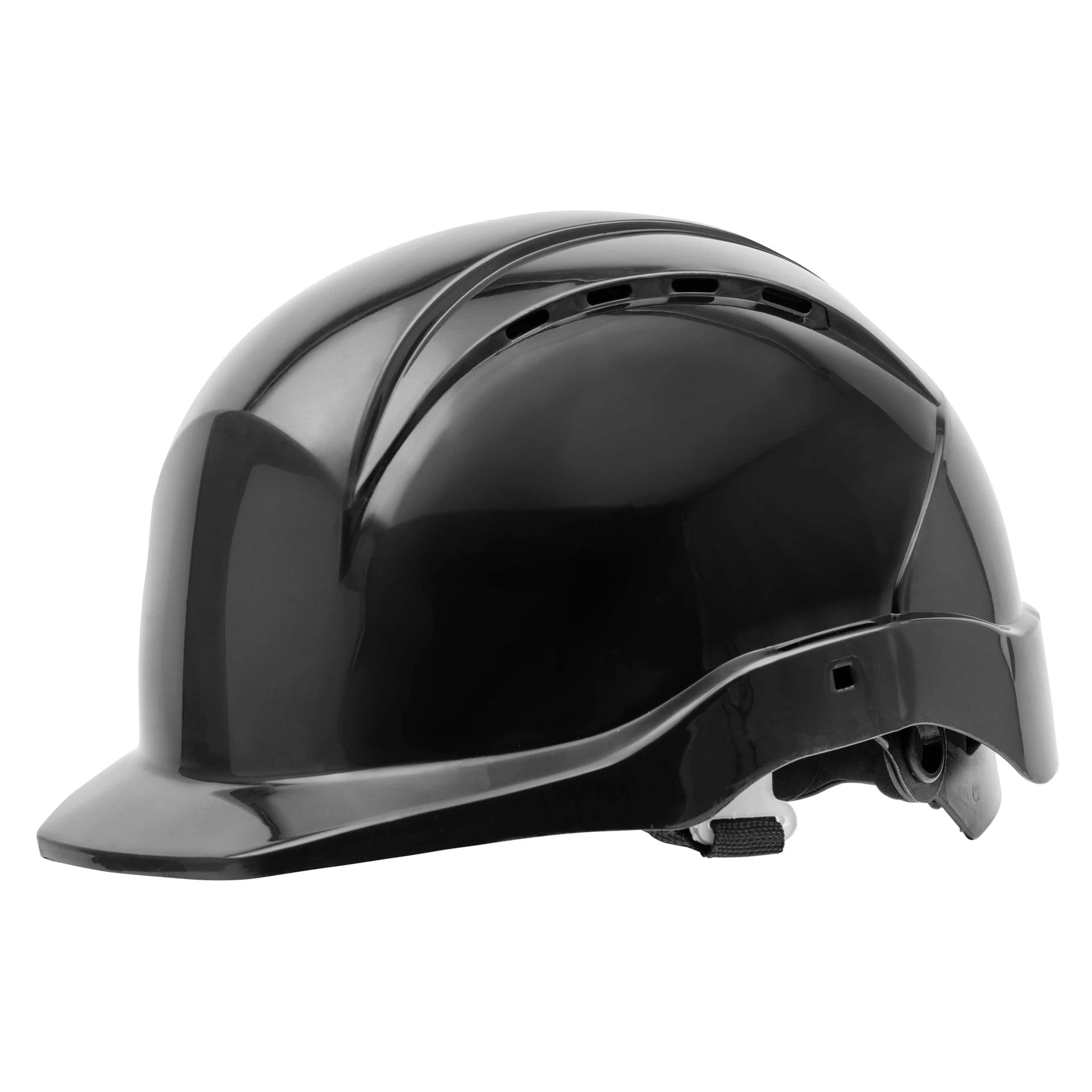 Sikkerhedshjelm med stilleskrue i HDPE matriale som giver en lav vægt kun 370 gram - Nitras 9500 Head Protect Sort