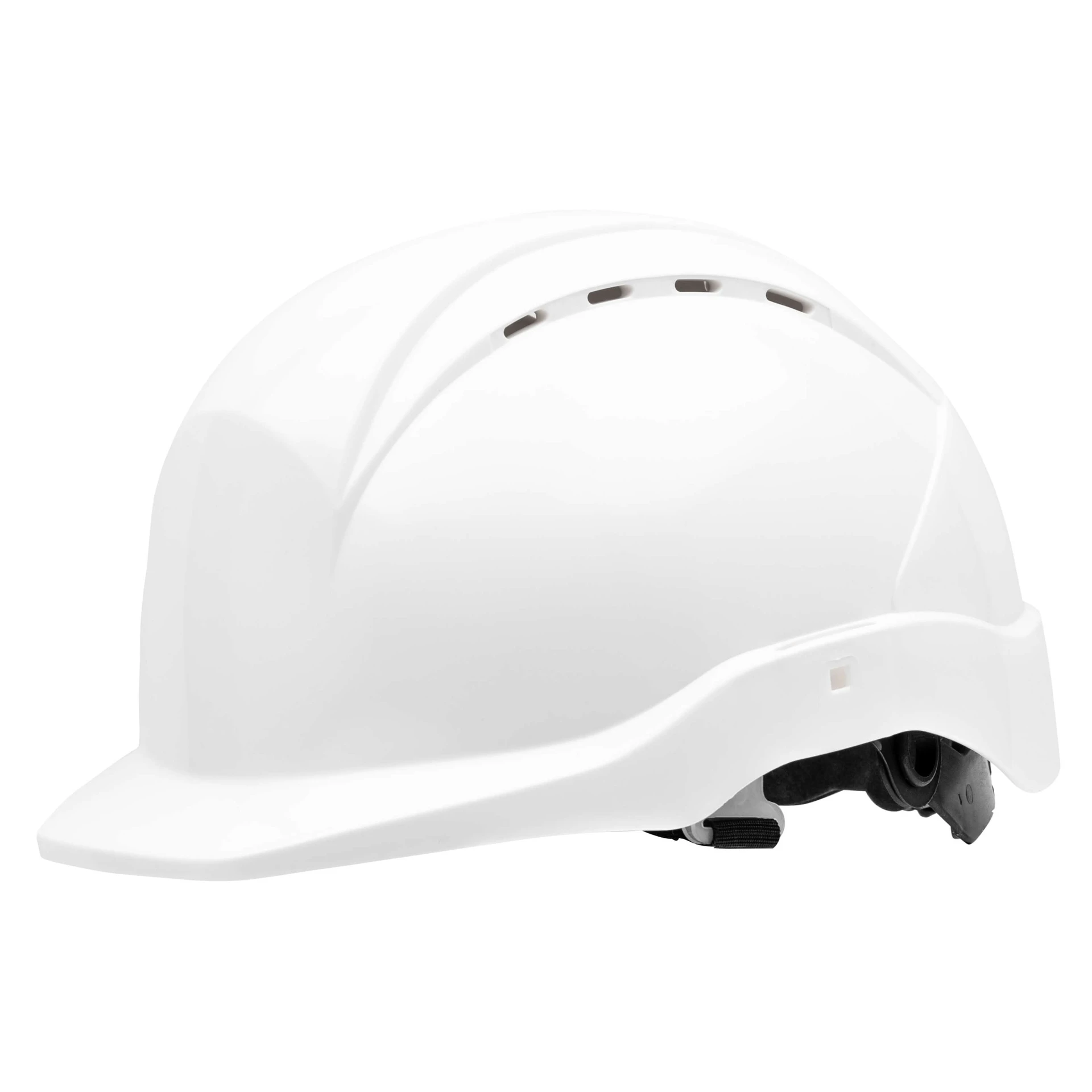 Sikkerhedshjelm med stilleskrue i HDPE matriale som giver en lav vægt kun 370 gram - Nitras 9500 Head Protect Hvid