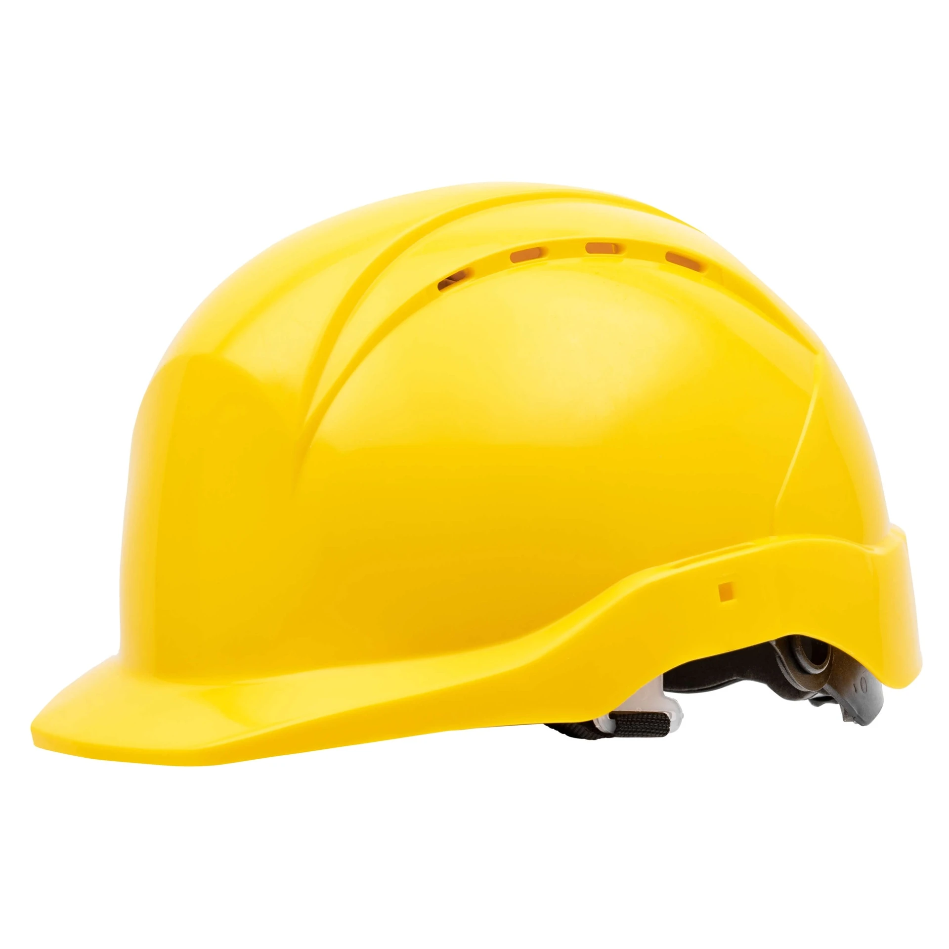 Sikkerhedshjelm med stilleskrue i HDPE matriale som giver en lav vægt kun 370 gram - Nitras 9500 Head Protect Gul