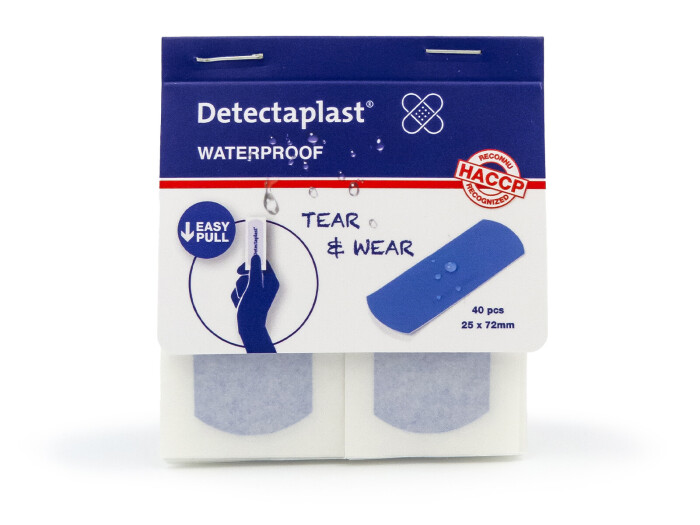 Detectaplast Tear & Wear vandtætte detekterbare plastre 40 stk
