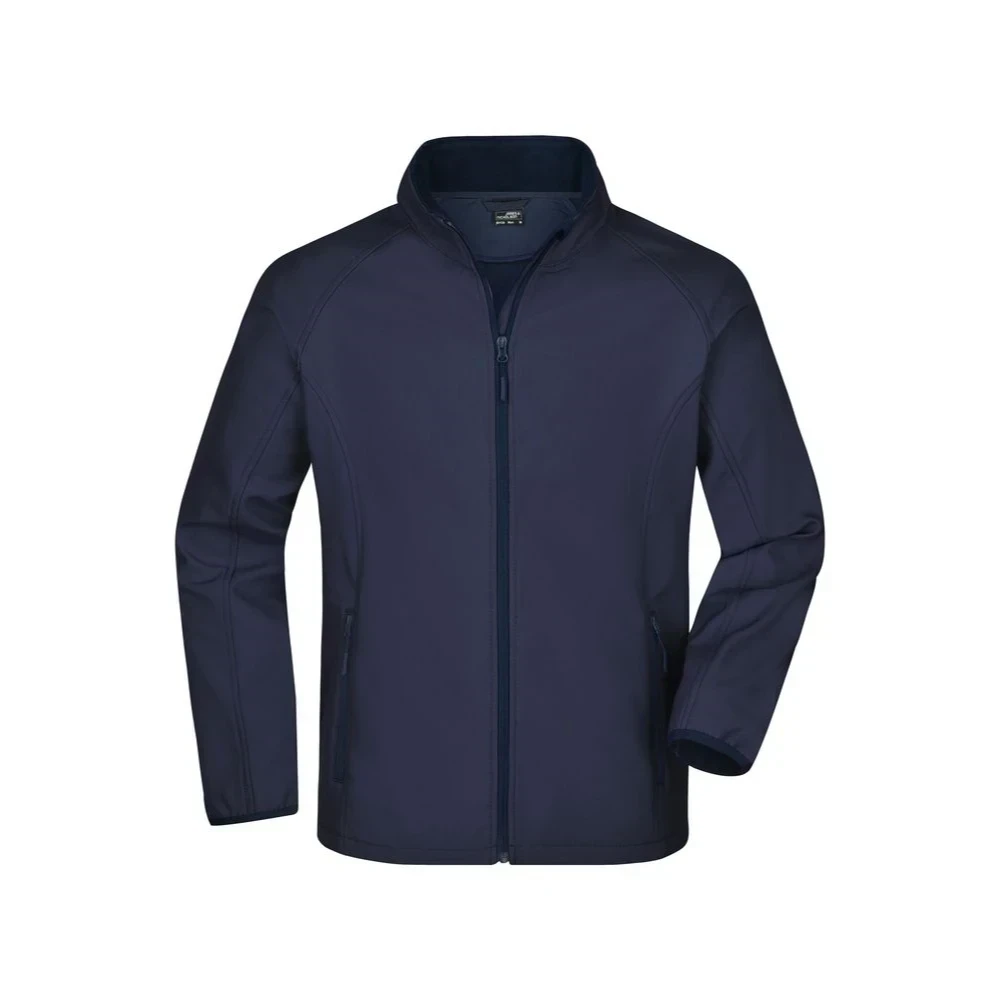 Promo softshell jakke vind og vandafvisende, 4 lommer, inderside microfleece, høj krave Marineblå, Large