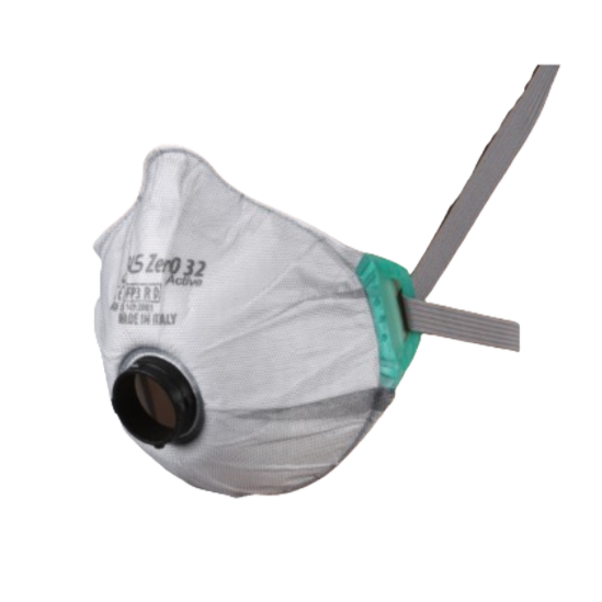 BLS Zero 32 Active FFP3 R D Filtermaske uden ventil Beskytter mod nano partikler, luftbårne virus, asbest og mere Genanvendelig med justerbare ela