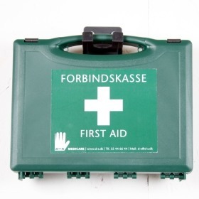 Standard første hjælp Forbindskasse med et bredt udvalg passer til de fleste arbejdsområder 21 x 14 x 3,7 cm