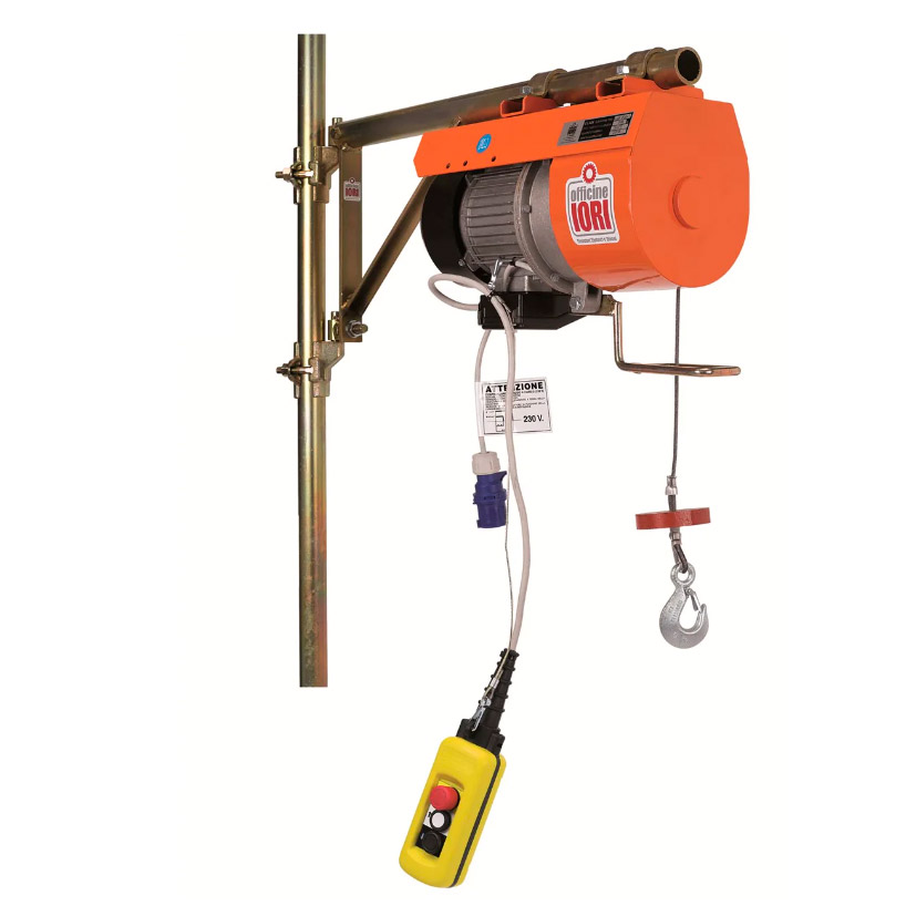 Leachs 110V og 220v elektrisk hejs 200 kg kapacitet, 25 m kabel med støttearm og beslag