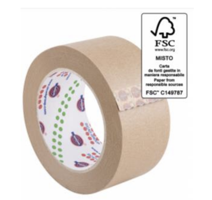 Brun Papir Pakketape, TSP-15, miljøvenlig og FSC certificeret. Tapen klæber på næsten alt