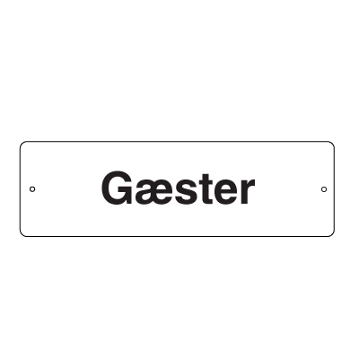 Gæster skilt m/jordspyd, 100 x 400 mm