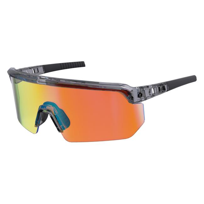Ergodyne Skullerz AEGIR sikkerheds- og solbrille med spejlglas der har anti-ridse og anti-dug egenskaber Klar / Røg, Orange