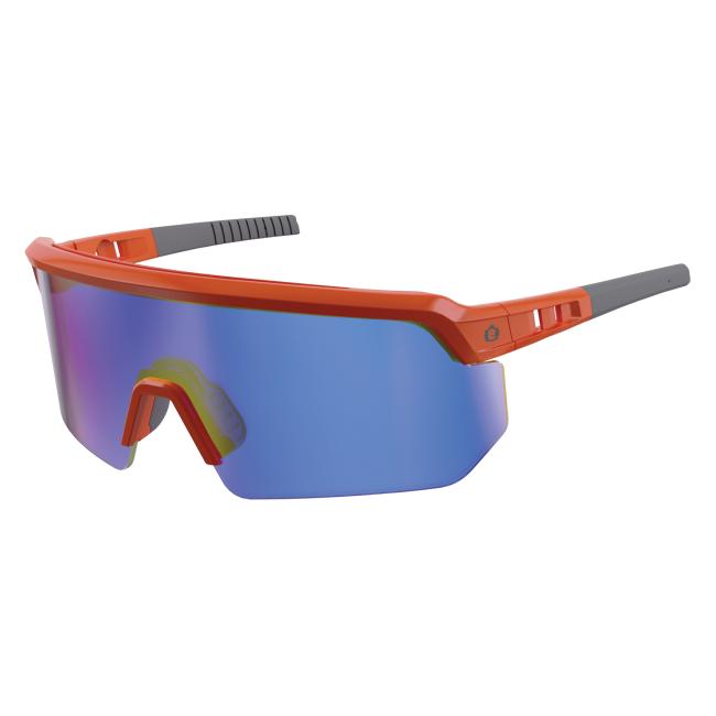 Ergodyne Skullerz AEGIR sikkerheds- og solbrille med spejlglas der har anti-ridse og anti-dug egenskaber Orange, Blå