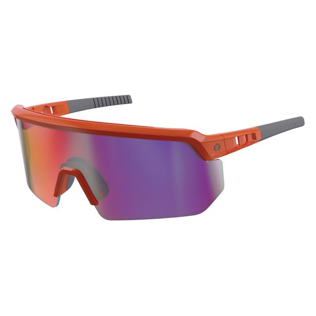 Ergodyne Skullerz AEGIR sikkerheds- og solbrille med spejlglas der har anti-ridse og anti-dug egenskaber Orange, Lilla
