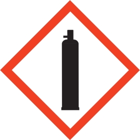 Gasser under tryk, 7,5×7,5 mm, faresymbol