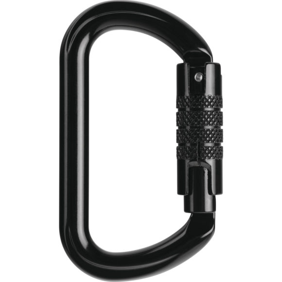 DeltaPlus karabin til faldsikring, 20 mm åbning med automatisk lås, sort og af aluminium