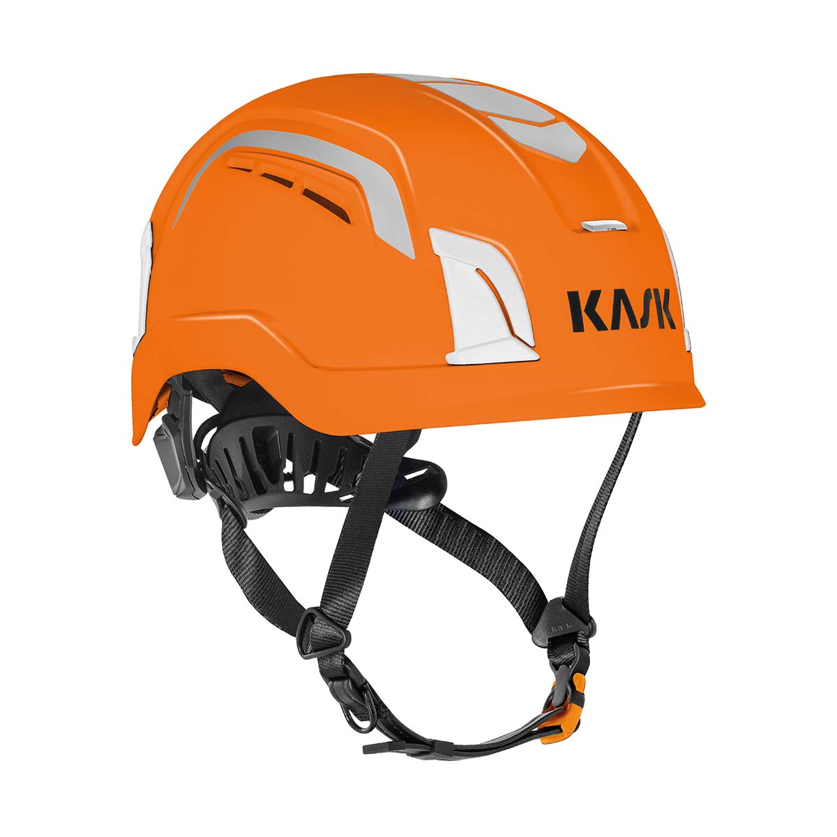 Kask Zenith X Air Hi viz sikkerhedshjelm + 10cm længere hagerem Fluoriserende orange
