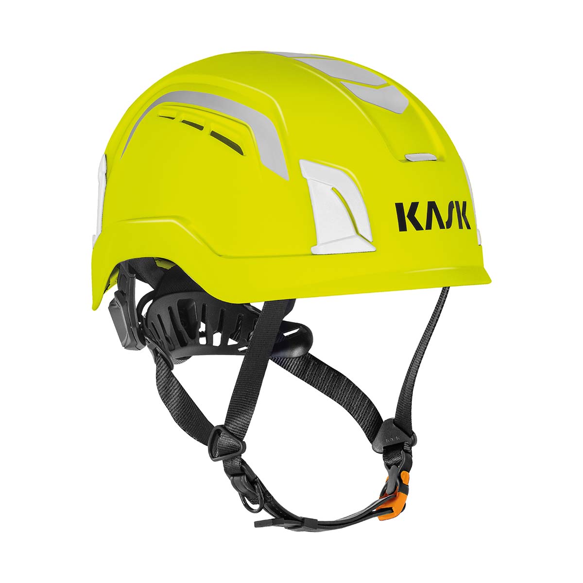 Kask Zenith X Air Hi viz sikkerhedshjelm + 10cm længere hagerem Fluoriserende gul