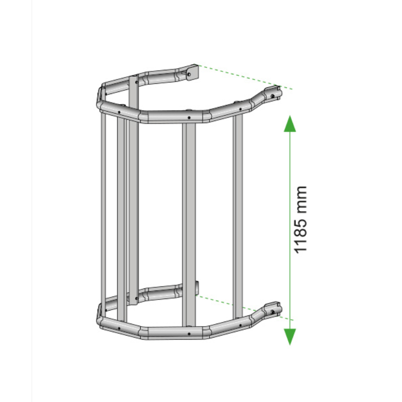 Vectaladder Aluminium rygkurv (sikkerhedskurv) 600 mm bred, 5 forskellige længder 1185 mm