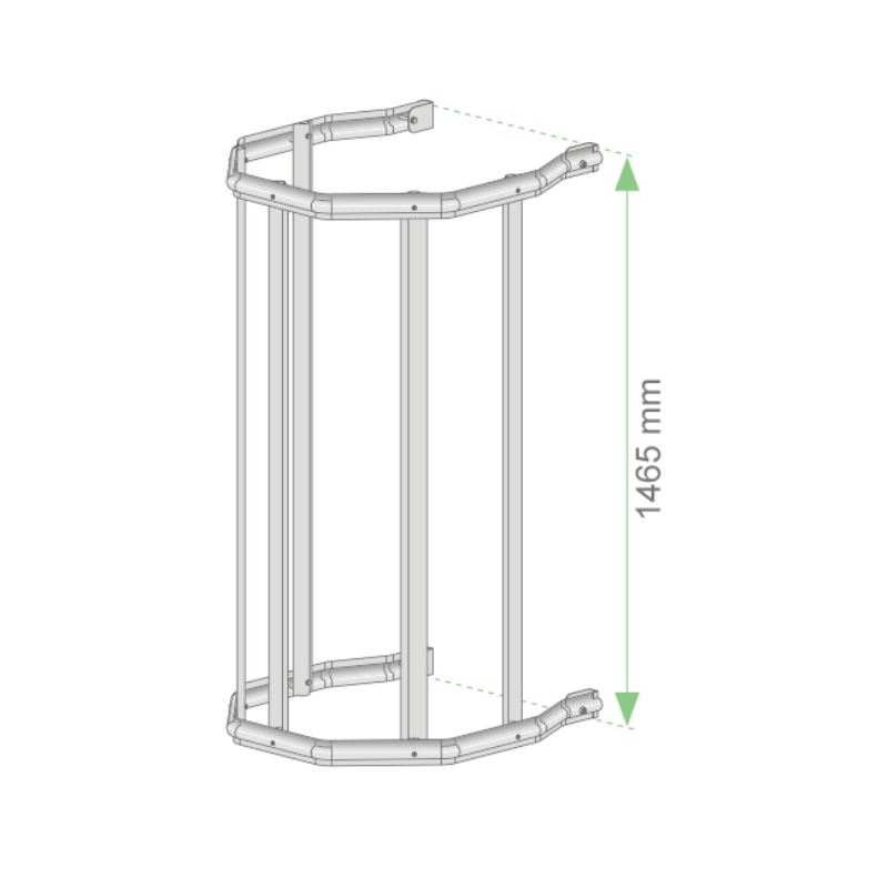 Vectaladder Aluminium rygkurv (sikkerhedskurv) 600 mm bred, 5 forskellige længder 1465 mm