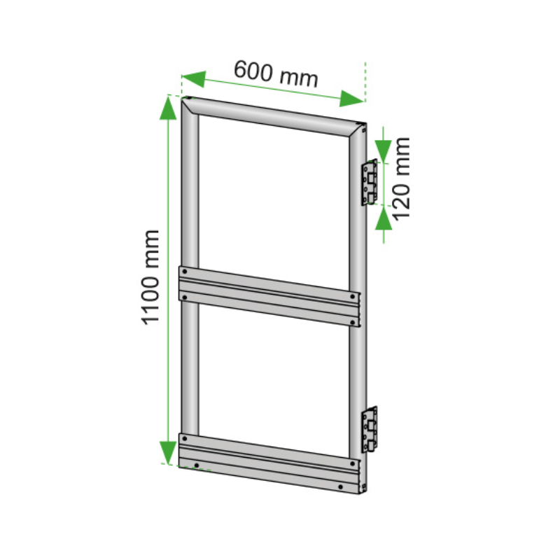 Vectaladder Aluminium sikkerhedslåge, fås i to højder 580 mm og 1100 mm 1100 mm