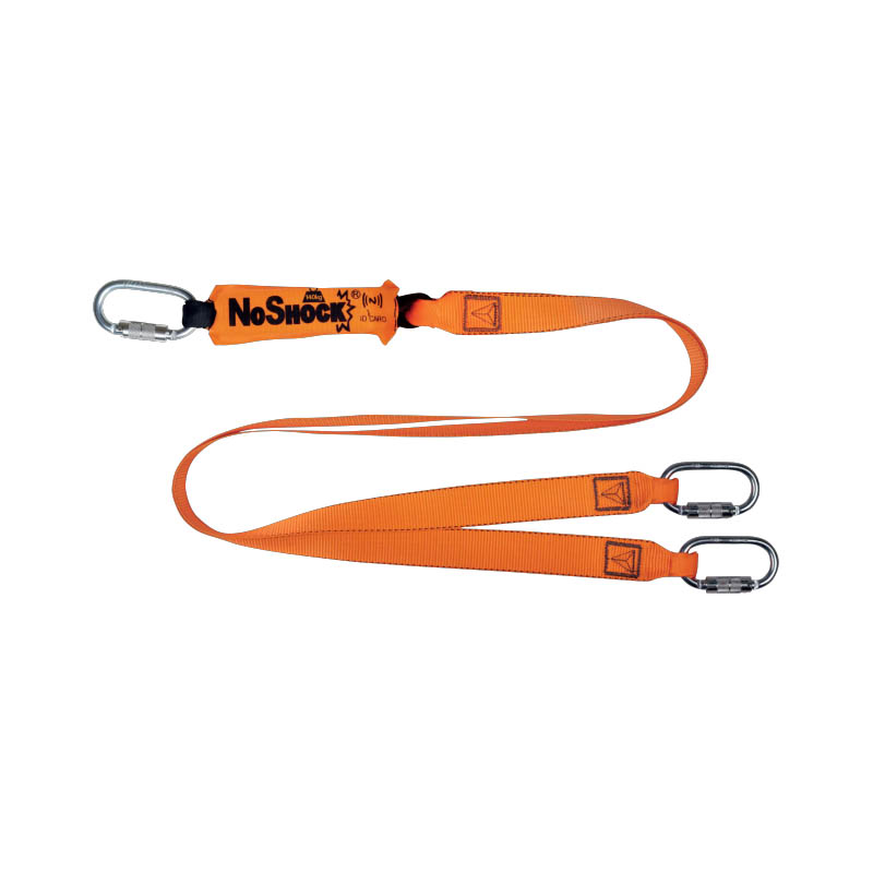 Dobbelt falddæmpningsline - DeltaPlus AN213200ZZZ dobbelt lanyard med 3 låse karabiner - 2 m
