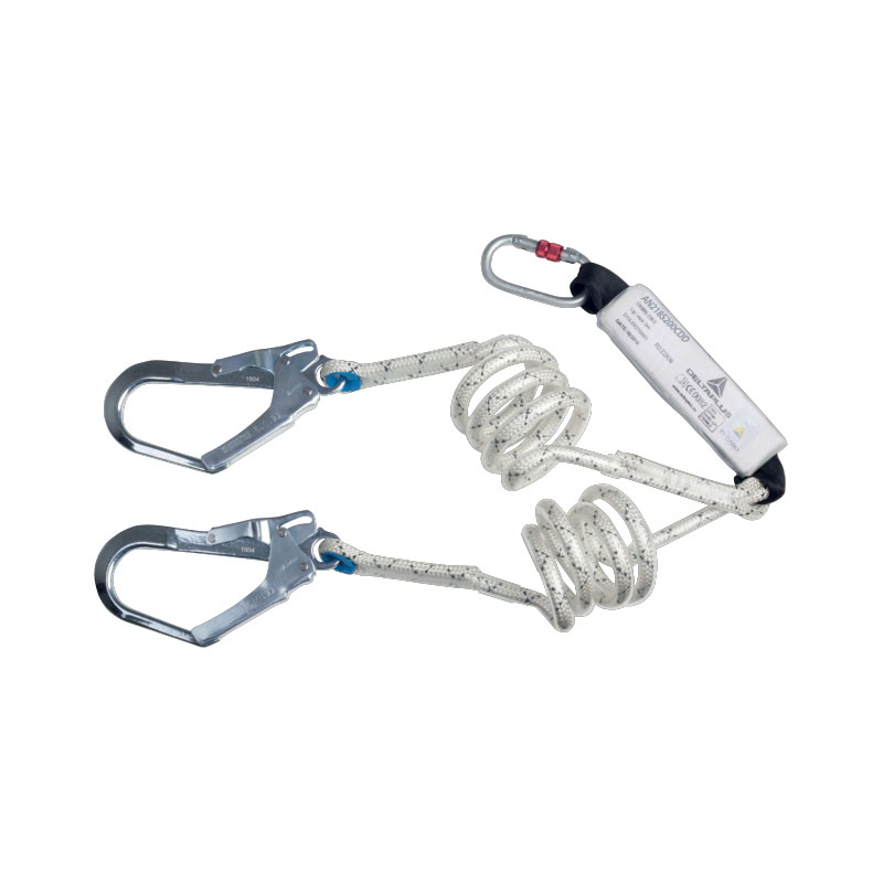 Dobbelt falddæmpningsreb - DeltaPlus AN218S200CDD dobbelt lanyard med 2 kroge og 1 karabin - 2 m