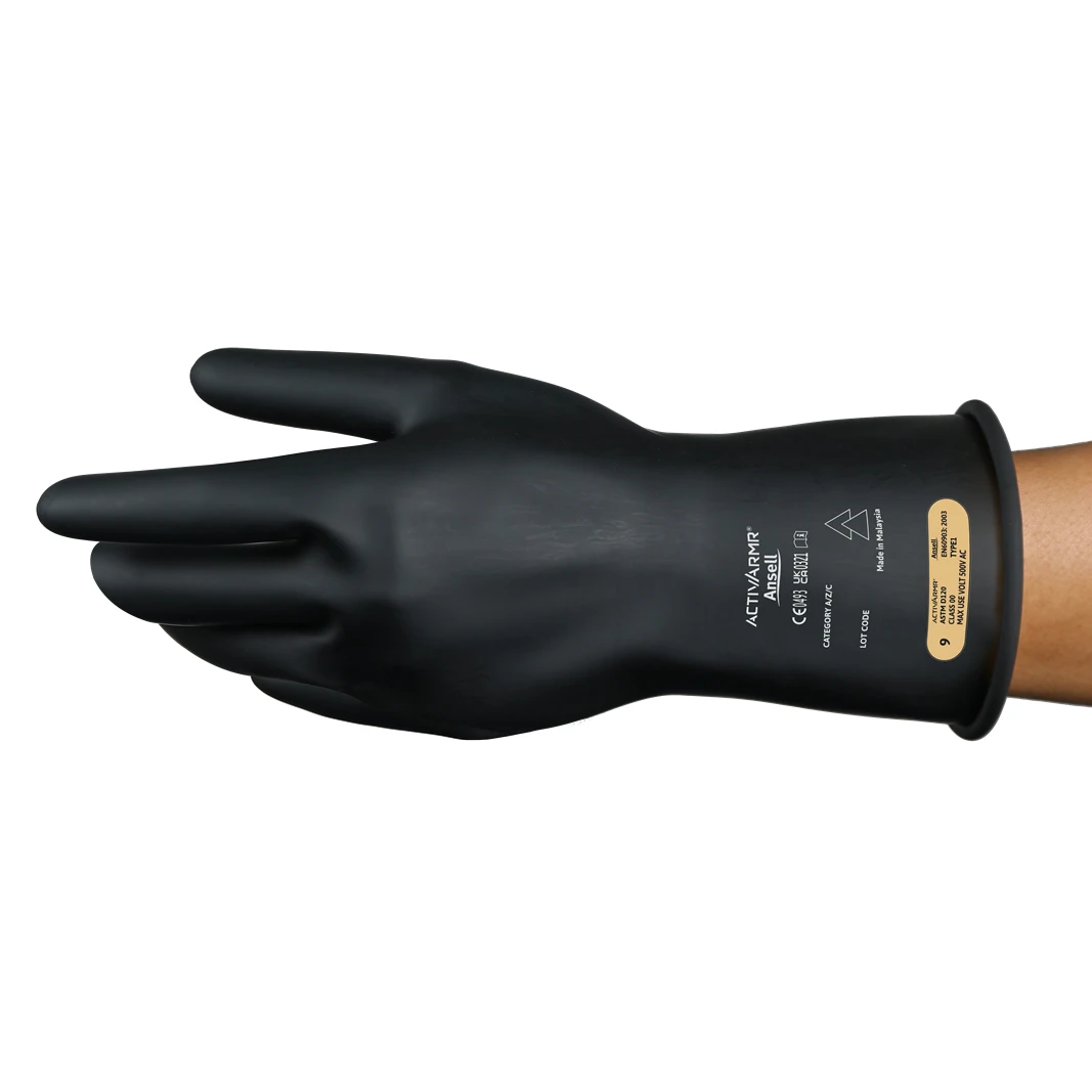 ActivArmr ultralette el isolerende butyl handsker elektrisk beskyttelse klasse 00 i sort 9 - L