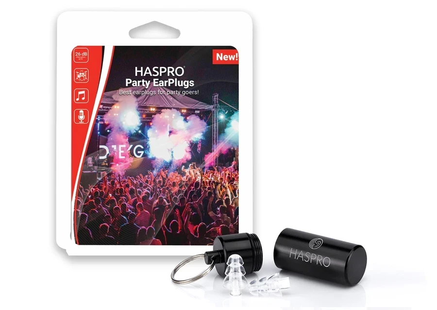 Haspro Party Universal silikone øreprop til koncerter og støjende arrangementer, dæmpning 26 dB