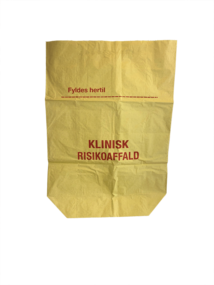 Gul papir sæk risiko affald