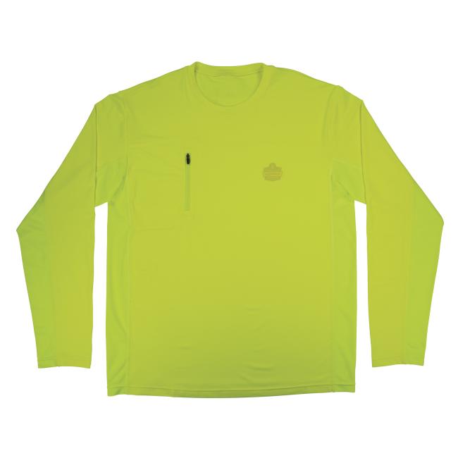 Chill-Its 6689 kølende langærmet sol bluse med UV-beskyttelse i blå eller hi-viz lime Lime, XXLarge