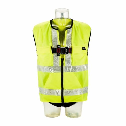 3M&trade; PROTECTA® E200 Standard vest style - 2-punkt ryg og bryst samt lanyard holder, EN 361 og EN 471, med hi-viz vest, Pass through spænder Small